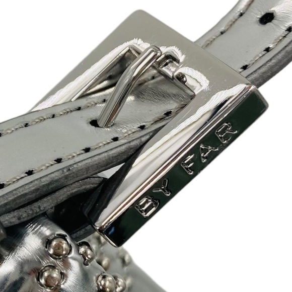 BY FAR Dulce Logo Mini Shoulder Bag in Metallic Silver - Picture 9 of 14